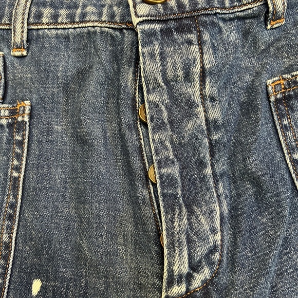 NWT Free People Sandrine Rose Sz 31 5-button Jeans in with detail on bottom! - Picture 3 of 4